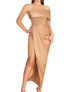 Draped Bardot Maxi Dress Sand