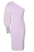 One Sleeve Sequin Detail Midi Dress Lavender