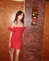 Rose Detail Bardot Dress Red