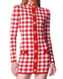 Long Sleeve Check Dress Red