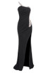 Crystal One Shoulder Mermaid Dress Black