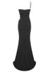 Crystal One Shoulder Mermaid Dress Black