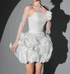 Strapless Floral Puff Dress White