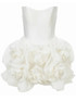 Strapless Floral Puff Dress White
