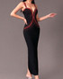 Red Crystal Embellished Maxi Dress Black