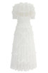 Short Sleeve Ruffle A Line Maxi Dress White