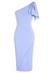 One Shoulder Midi Dress Blue