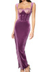 Lace Corset Maxi Velvet Dress Plum