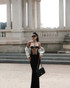 Strapless Corset Two Piece Maxi Dress Black Nude