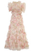 Ruffle Detail A Line Maxi Dress Floral