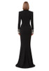 Long Sleeve Crystal Sequin Maxi Coat Dress Black