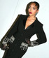 Long Sleeve Crystal Sequin Maxi Coat Dress Black