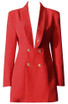 Embellished Backless Blazer Dress Red