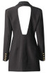 Embellished Backless Blazer Dress Black