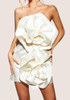 Strapless Floral Detail Dress Ivory