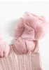 Draped Bustier A Line Dress Pink