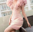 Draped Bustier A Line Dress Pink