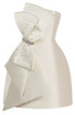 Strapless Crystal Bow A Line Dress Ivory