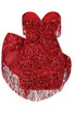Strapless Sequin Tassel Bow Dress Red