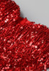 Strapless Sequin Tassel Bow Dress Red