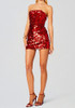 Strapless Big Sequin Dress Red