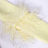 Long Sleeve Feather Detail Midi Dress Yellow