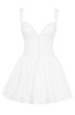 Lace Bustier Button A Line Dress White