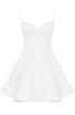 Lace Trim Bustier Detail A Line Dress White
