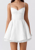 Lace Trim Bustier Detail A Line Dress White