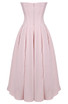 Strapless Bustier A Line Midi Dress Pink