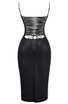 Strappy Midi Faux Leather Dress Black