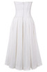 Strapless Bustier A Line Midi Dress White