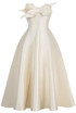 Strapless Bow Detail A Line Midi Dress Ivory