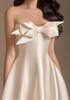 Strapless Bow Detail A Line Midi Dress Ivory