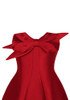 Strapless Bow Detail A Line Midi Dress Red