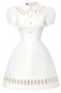 Short Sleeve Cut Out A Line Dress White