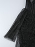 Strapless Sequin Corset Draped Dress Black