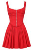 Corset Detail A Line Dress Red