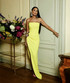Strapless Floral Detail Maxi Dress Yellow