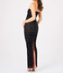 Crystal Sparkly Corset Maxi Dress Black