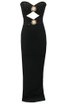 Strapless Embellished Cut Out Maxi Dress Black