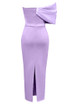 Draped Bardot Midi Dress Lavender