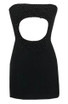 Strapless Embellished Cut Out Dress Black