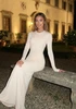 Long Sleeve Draped Maxi Dress Ivory