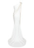 One Shoulder Chain Detail Maxi Dress White