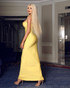 Scalloped Bustier Maxi Dress Yellow