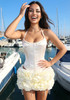 Halter Floral Corset Two Piece Dress Ivory