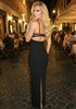 Mesh Insert Maxi Dress Black
