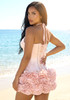 Halter Floral Corset Two Piece Dress Pink
