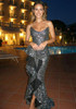 Strapless Sequin Ruffle Maxi Dress Silver